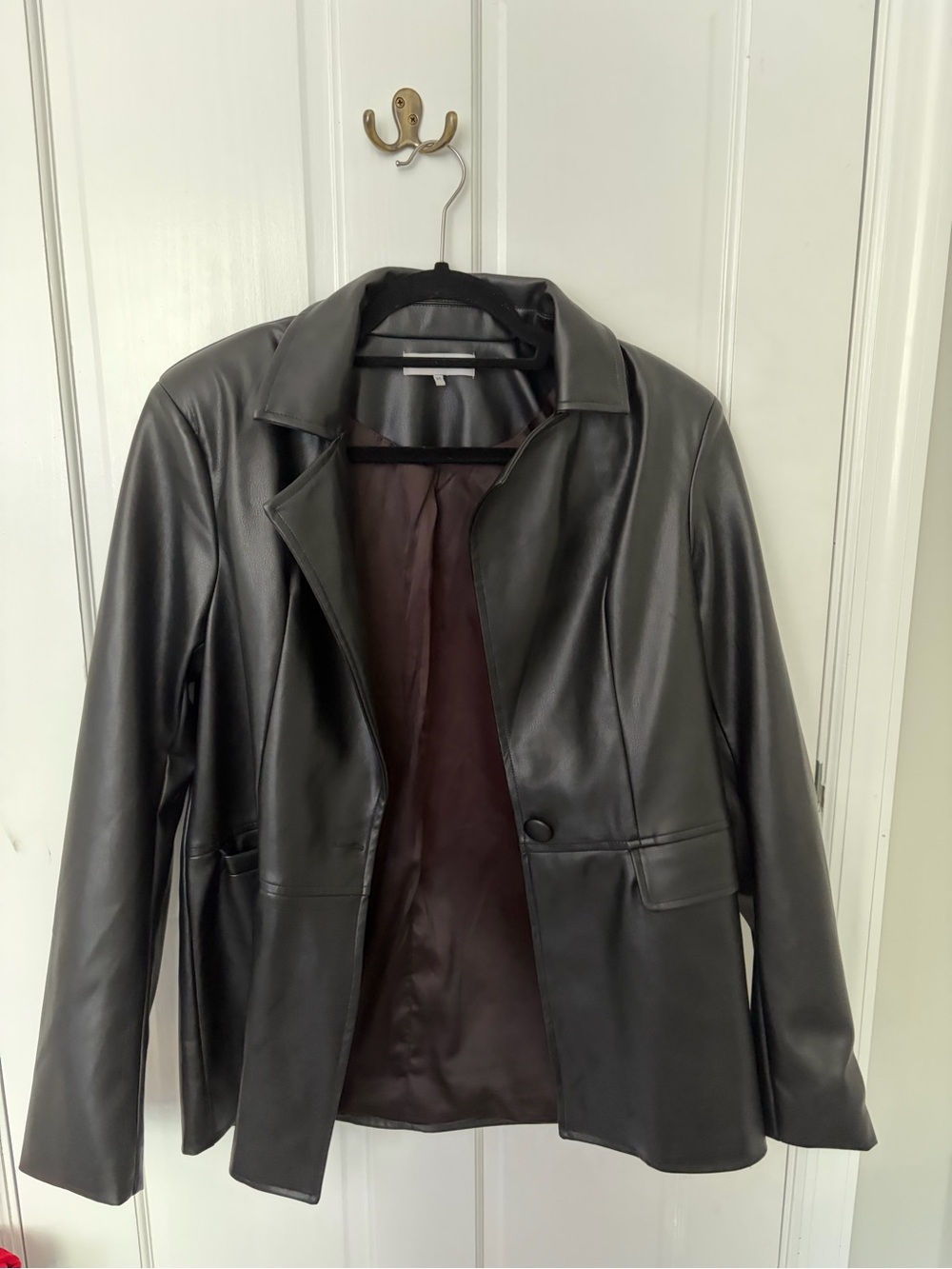 WeWoreWhat Black Faux Leather Jacket - Minimalist Finish